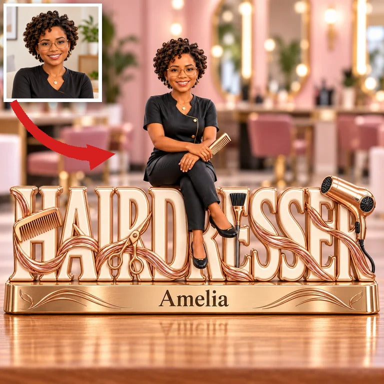 Personalized Custom Photo Hairdresser Custom Shaped Acrylic Plaque - Gift for Women