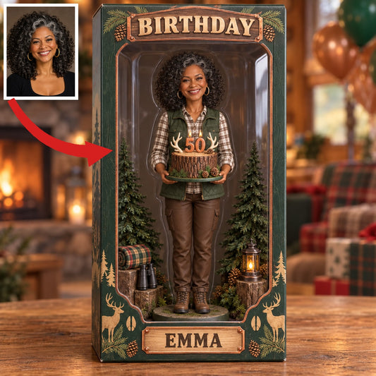 Boîte d'Affichage Acrylique Personnalisée pour Chasse - Figurine Portrait Cadeau d'Anniversaire