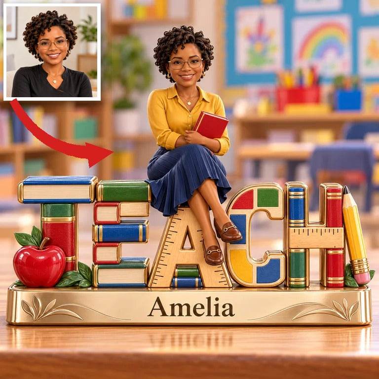 Personalized Custom Photo Teacher Custom Shaped Acrylic Plaque - Gift for Women