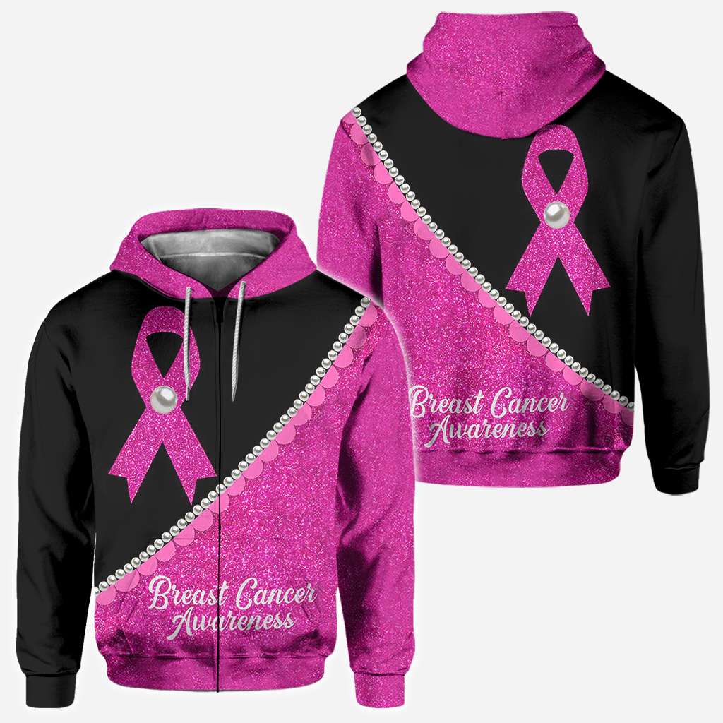 Pink Ribbon Pearls - Breast Cancer Awareness All Over T-shirt and Hoodie 0822
