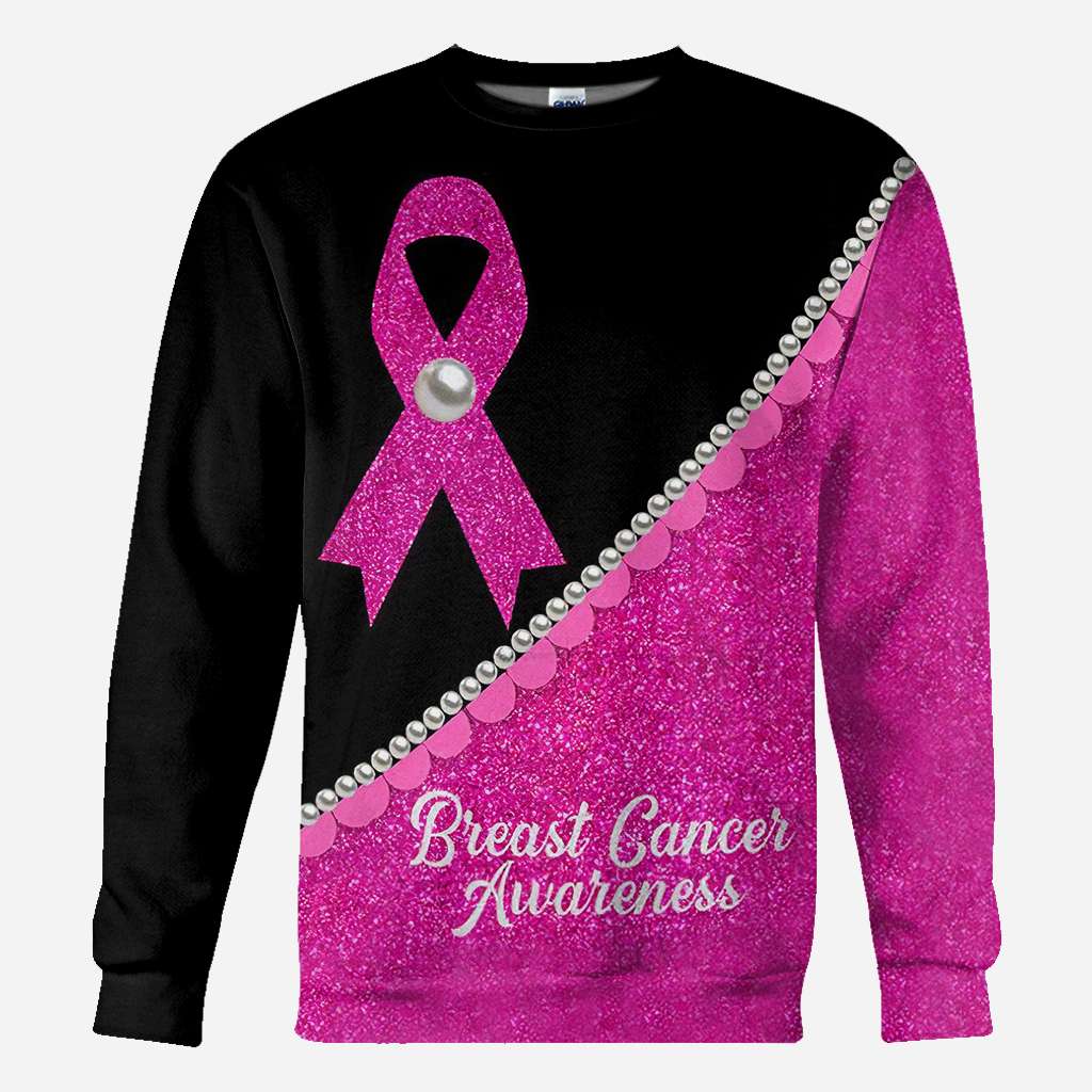 Pink Ribbon Pearls - Breast Cancer Awareness All Over T-shirt and Hoodie 0822