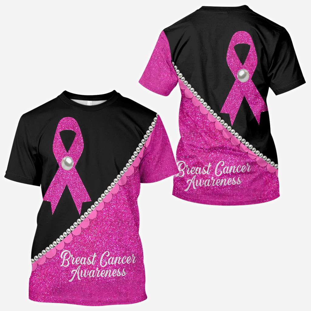 Pink Ribbon Pearls - Breast Cancer Awareness All Over T-shirt and Hoodie 0822