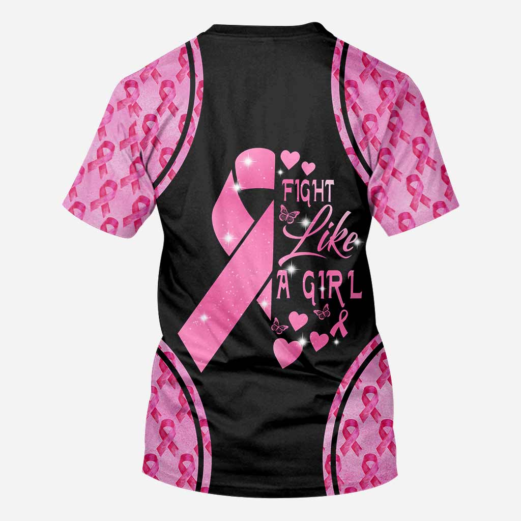Fight Like A Girl - Breast Cancer Awareness All Over T-shirt and Hoodie 0822