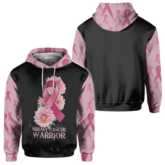 Guerrière du cancer du sein - T-shirt et sweat à capuche de sensibilisation au cancer du sein 0822