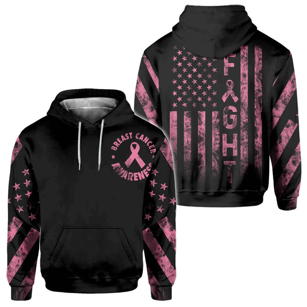 Fight Breast Cancer Smoke Flag - Breast Cancer Awareness All Over T-shirt and Hoodie 0822