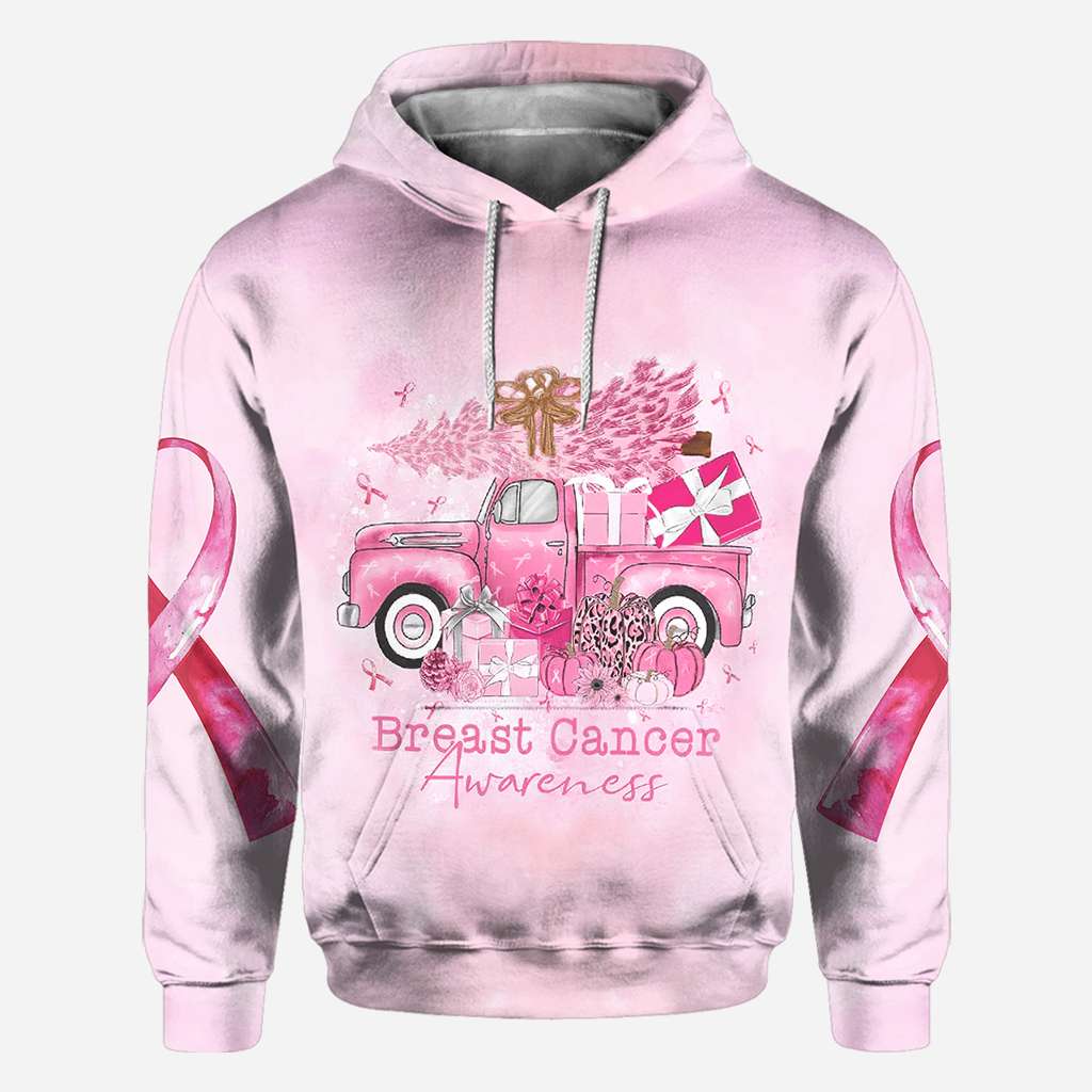 Breast Cancer Truck Christmas - Breast Cancer Awareness All Over T-shirt and Hoodie 0822