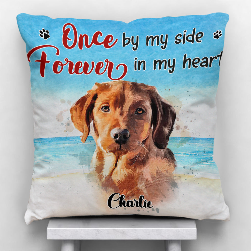 Forever In My Heart - Personalized Dog Throw Pillow