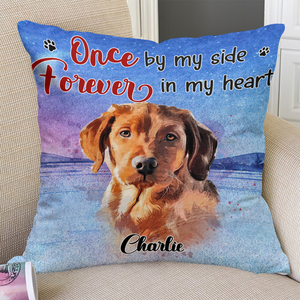 Forever In My Heart - Personalized Dog Throw Pillow