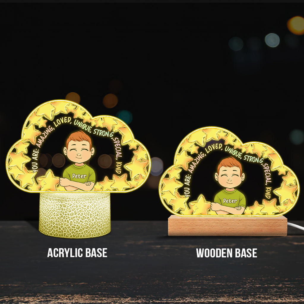 Tu es formidable - Socle lumineux personnalisé en forme de famille