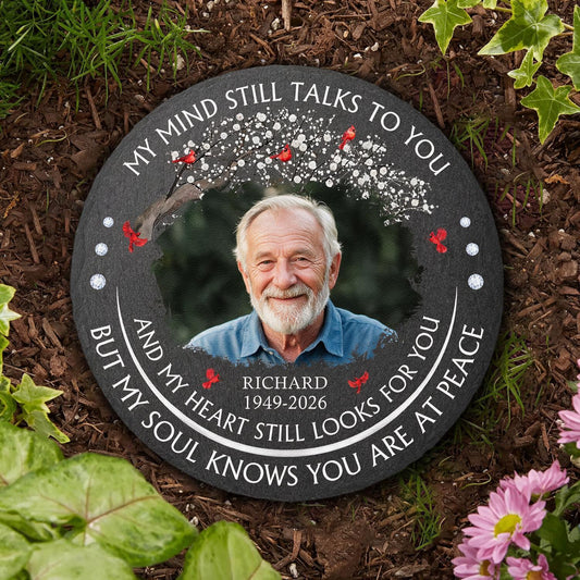Personalized Memorial Photo Garden Stone | Sympathy Gift for Loss of Loved One
