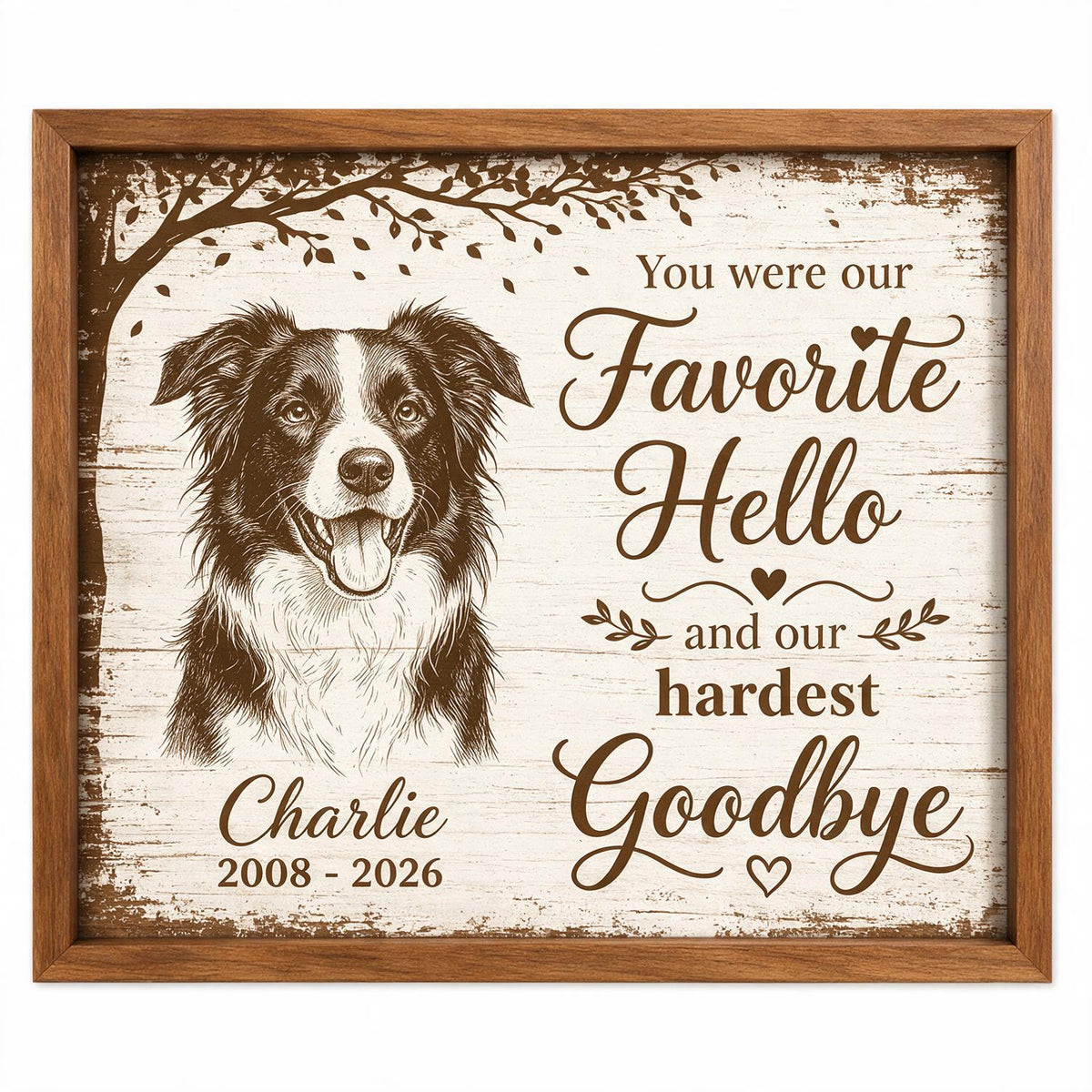 Affiche personnalisée en mémoire de votre animal - Cadeau de sympathie