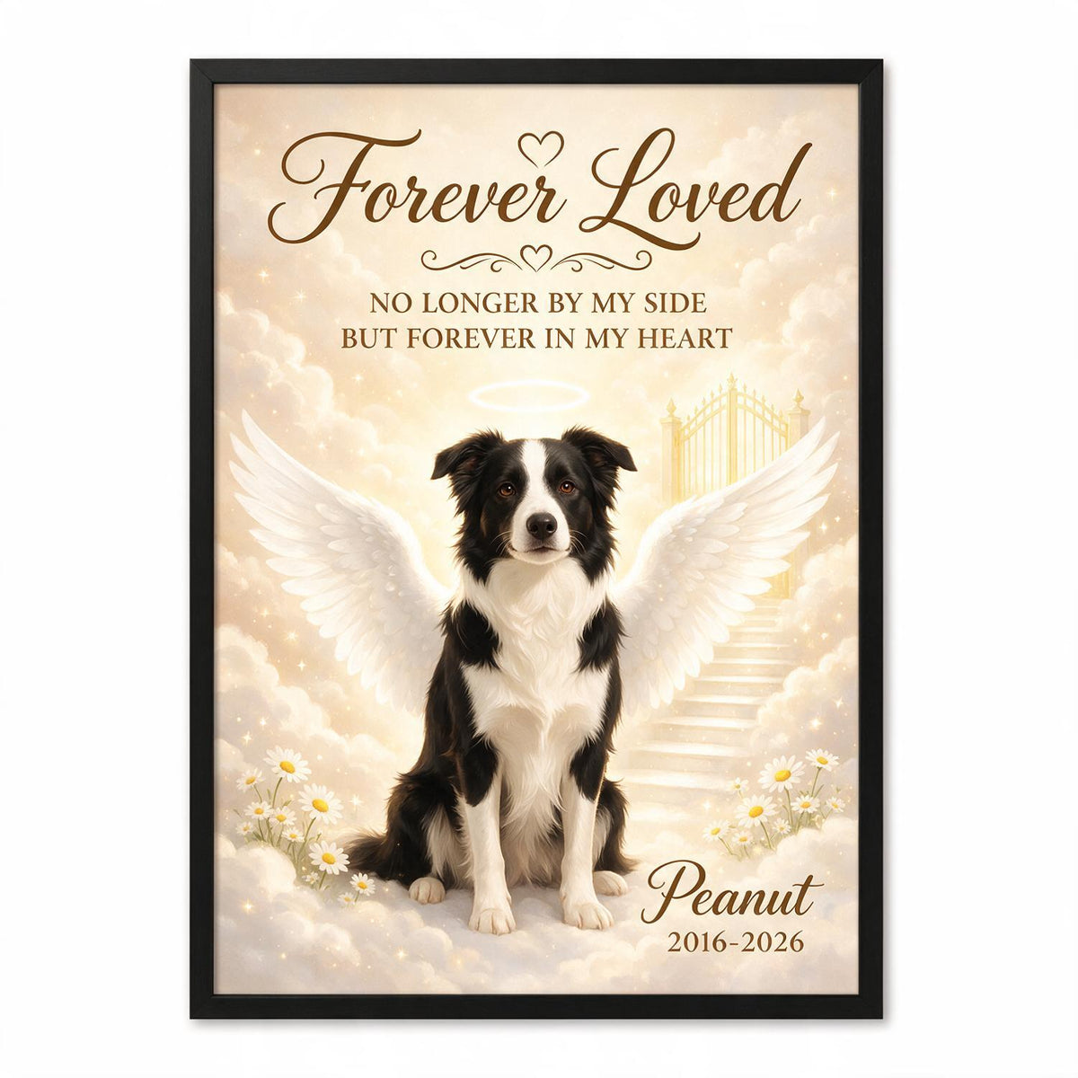 Affiche Mémorial d'Ange pour Chien et Chat - Personnalisée - Cadeau Mémorial, Cadeau pour Amoureux des Animaux