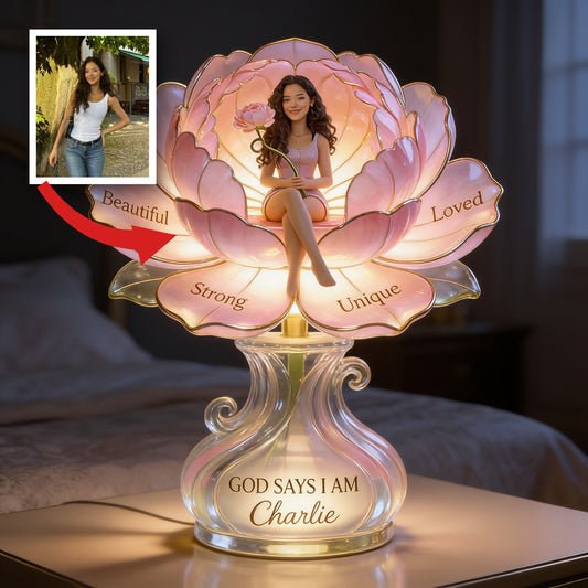 Personalized Latina Woman Self Love Acrylic LED Night Light Gift for Her