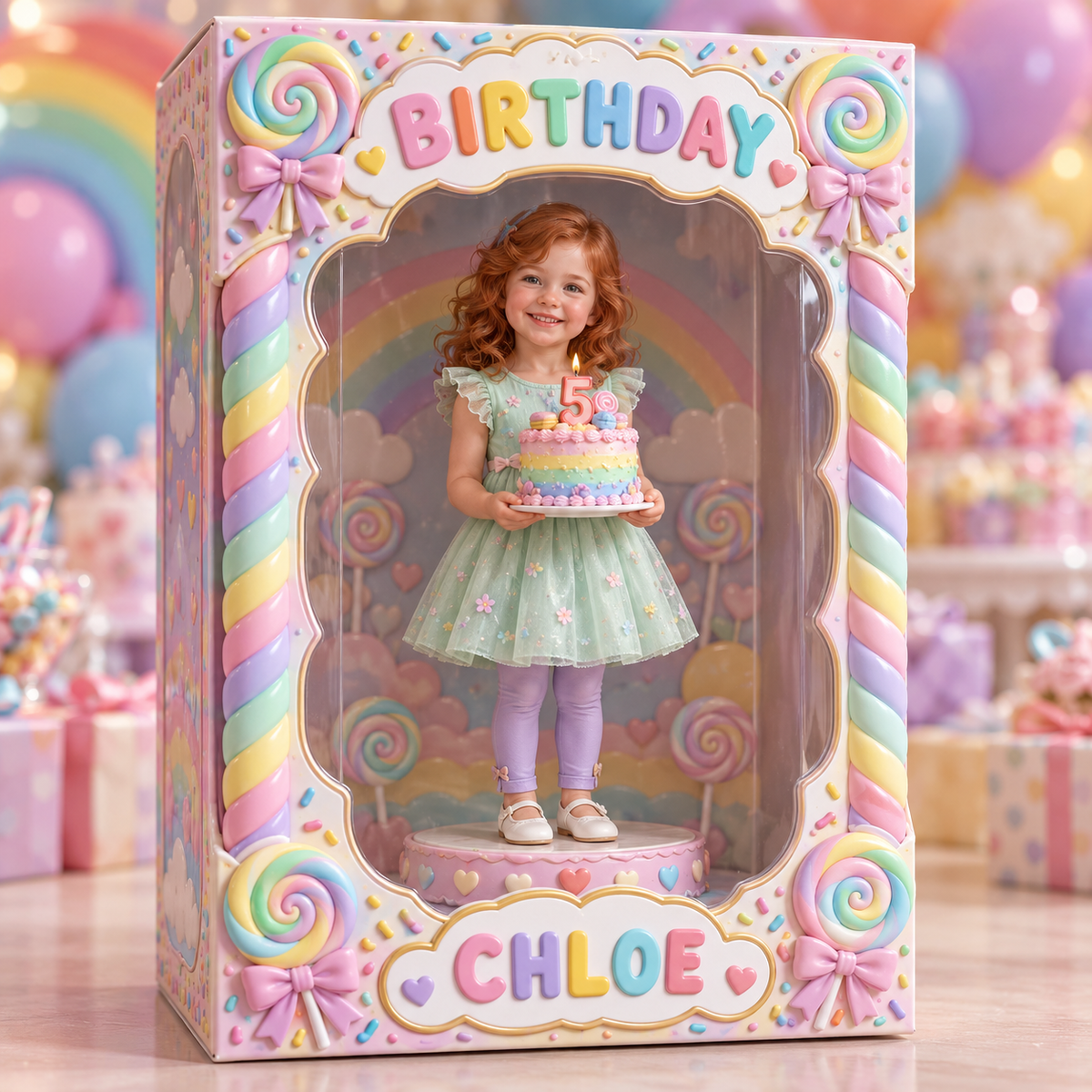 Boîte d'affichage en acrylique personnalisée avec photo - Cadeau d'anniversaire pour filles