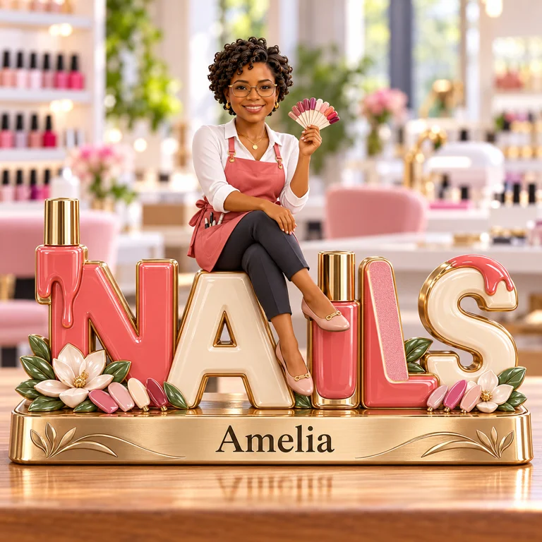 Personalized Custom Photo Nail Technician Custom Shaped Acrylic Plaque - Gift for Women