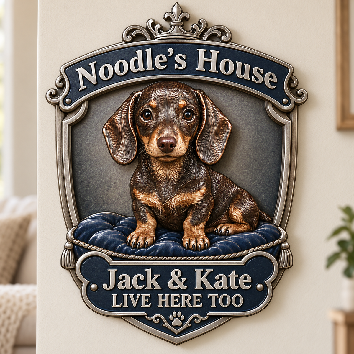 Personalized Custom Photo Dachshund 3D Cut Metal Sign - Dog Lover Gift for Home Decor