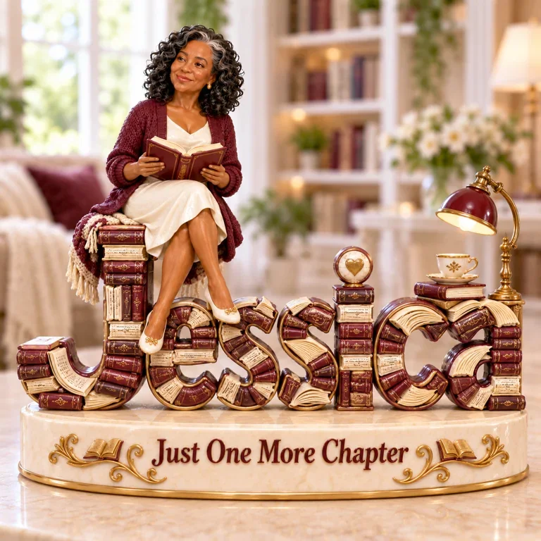 Personalized Custom Photo Book Lover 3D Name Figurine - Gift for Older Women