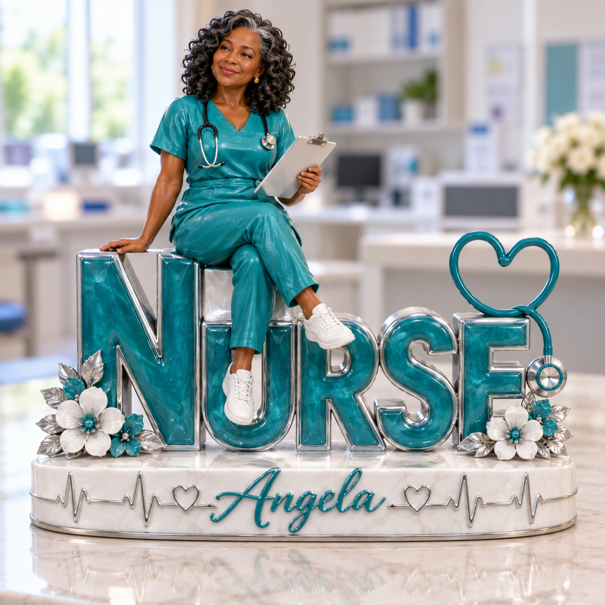 Personalized Custom Photo Nurse Custom Shaped Acrylic Plaque - Gift for Older Women