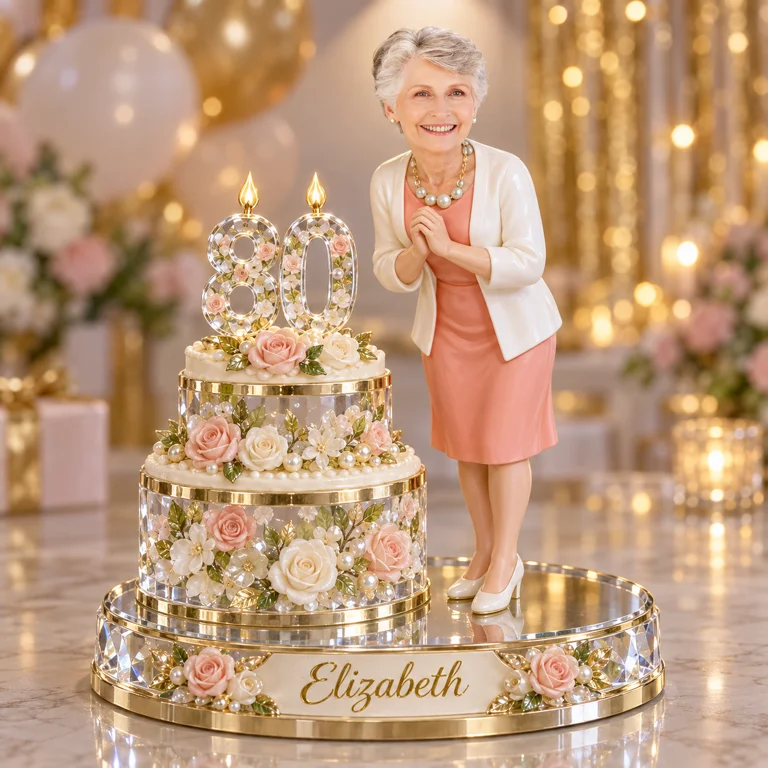 Personalized Make-a-Wish Birthday Figurine with Custom Name and Age