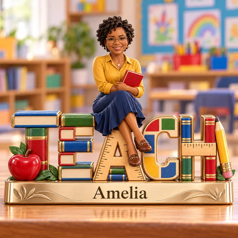 Personalized Custom Photo Teacher Custom Shaped Acrylic Plaque - Gift for Women
