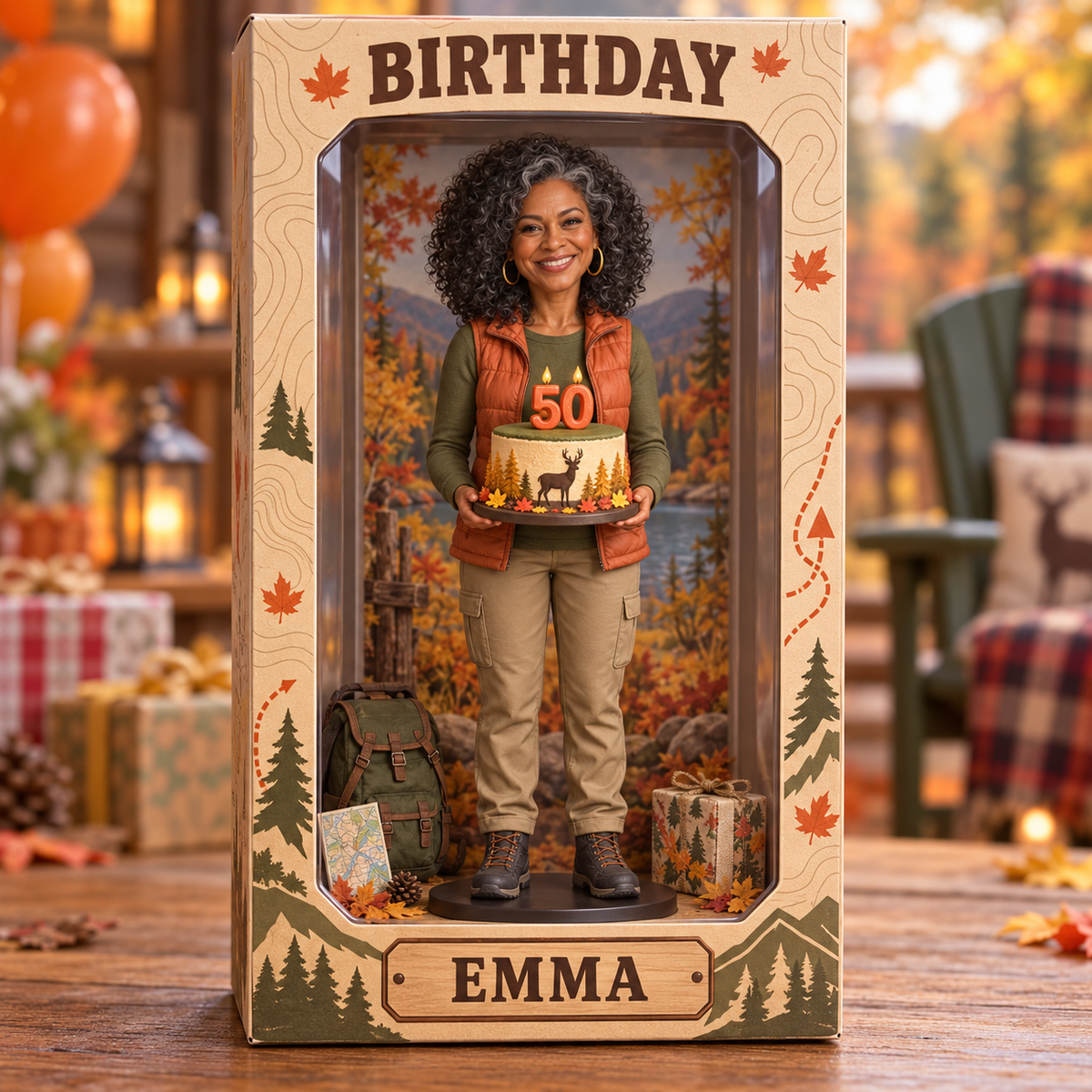 Personalized Hunting Acrylic Display Box - Birthday Photo Figurine Keepsake