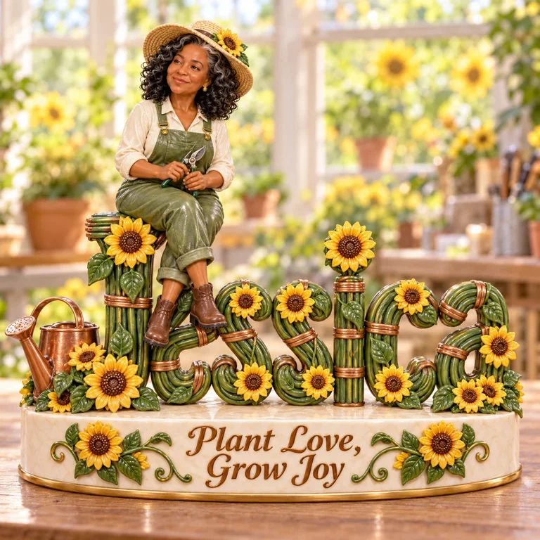 Personalized Custom Photo Gardening 3D Name Figurine - Gift for Older Women