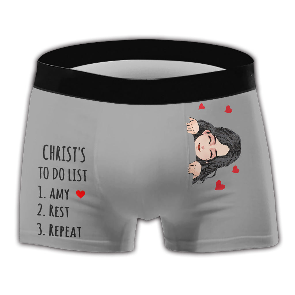 Liste de choses à faire - Boxers personnalisés pour homme