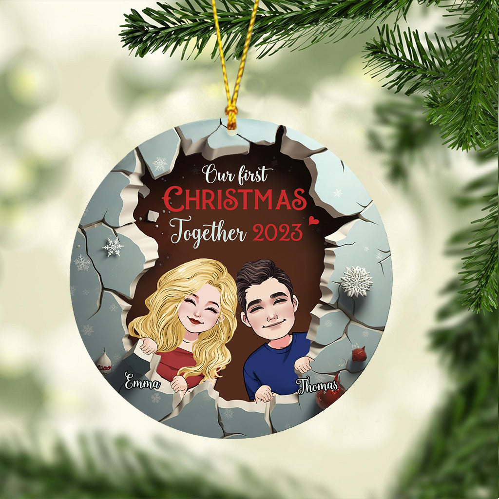 Our First Christmas Together - Personalized Couple Ornament