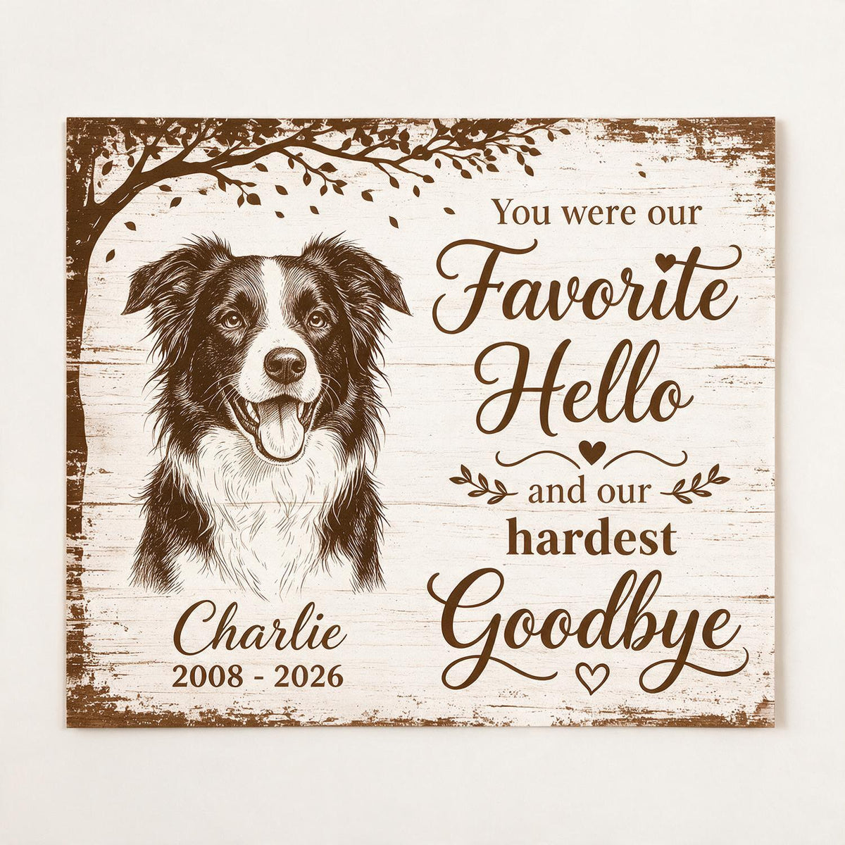Affiche personnalisée en mémoire de votre animal - Cadeau de sympathie