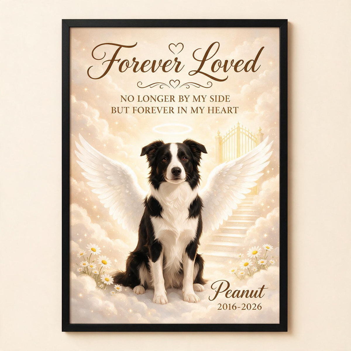 Affiche Mémorial d'Ange pour Chien et Chat - Personnalisée - Cadeau Mémorial, Cadeau pour Amoureux des Animaux
