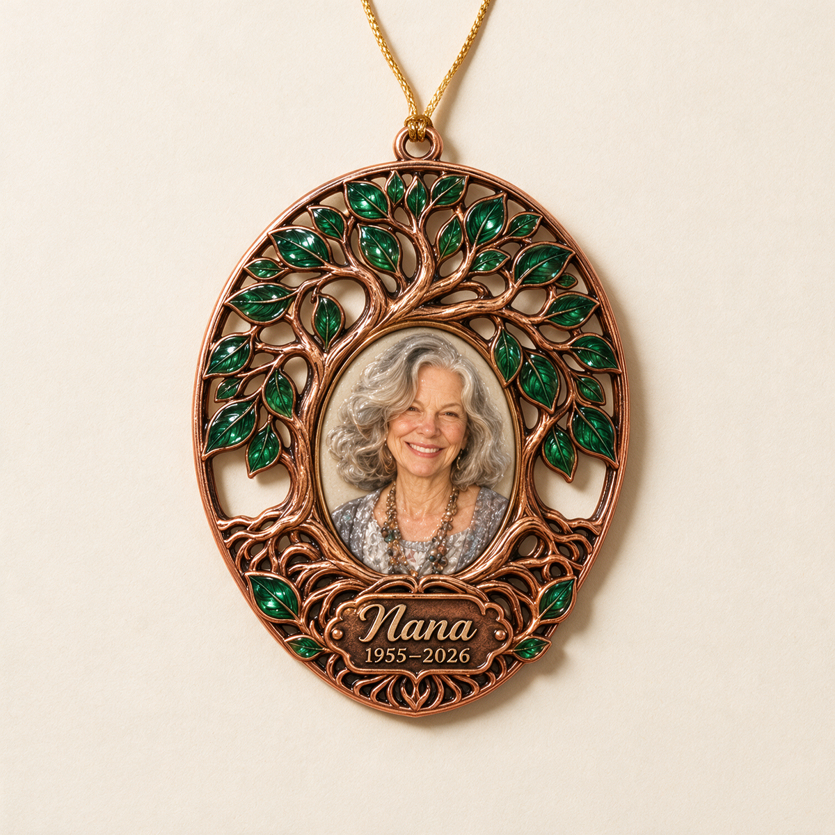 Personalized Custom Photo Tree of Life Memorial Christmas Ornament - In Memory of Grandma