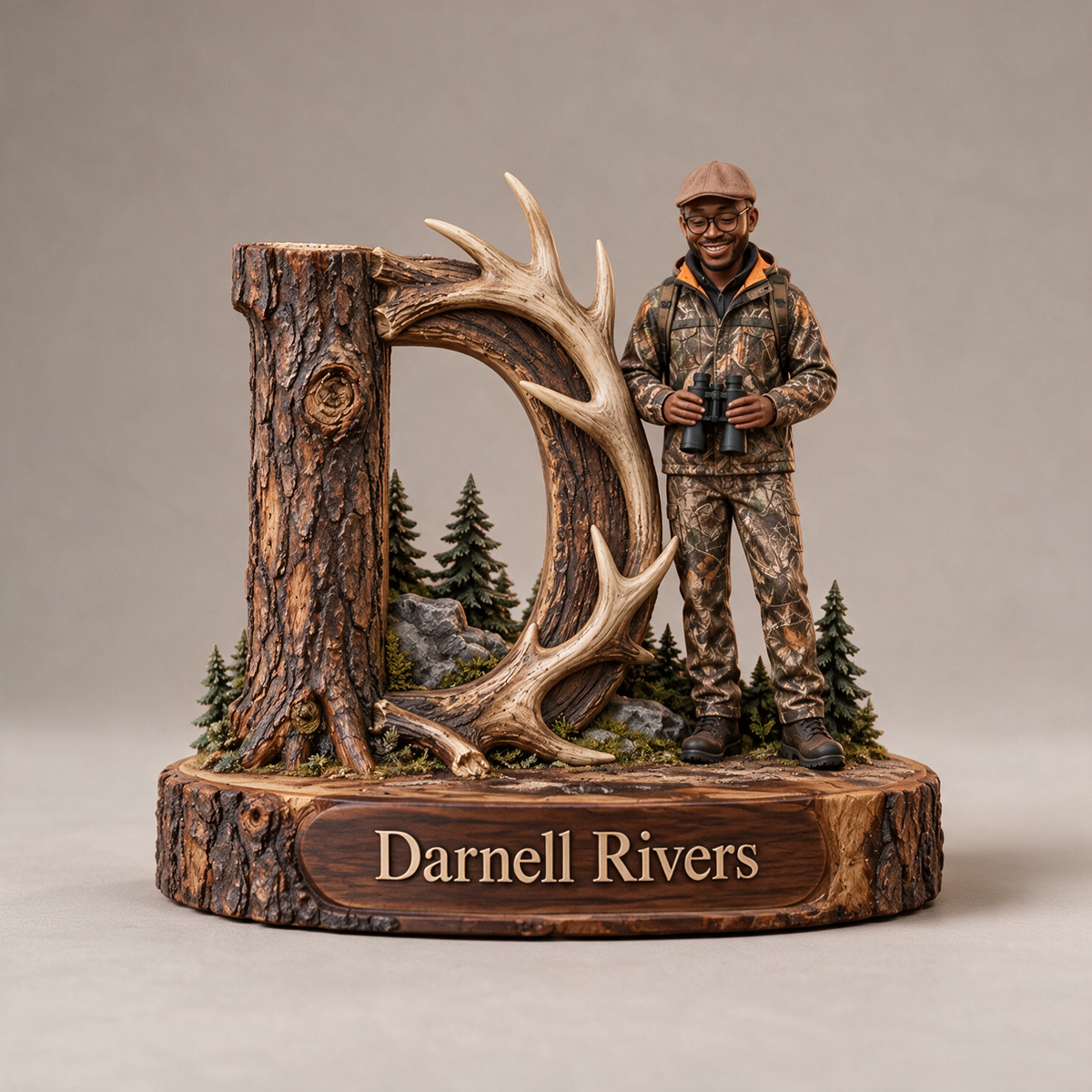 Personalized Hunting Monogram Wood Plaque with Custom Photo and Name