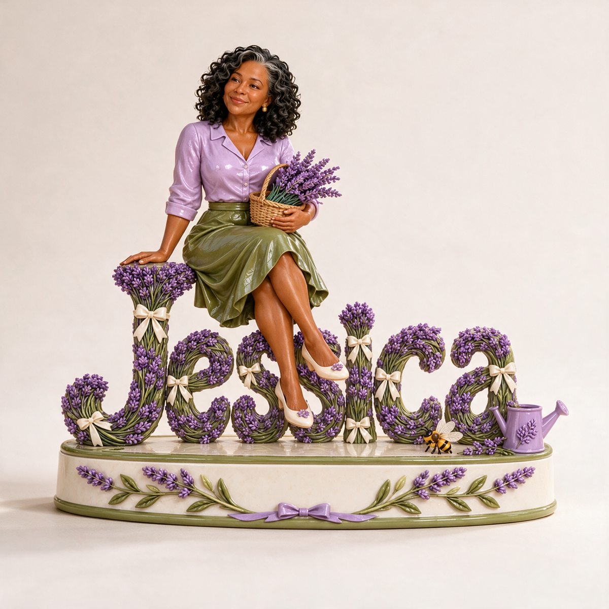 Personalized Custom Photo Lavender Gardening Custom Shaped Acrylic Plaque - Gift for Older Women Who Garden