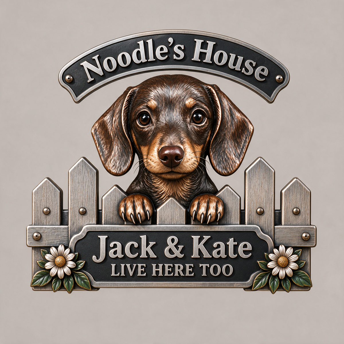 Personalized Custom Photo Dachshund 3D Cut Metal Sign - Dog Lover Gift for Home Decor