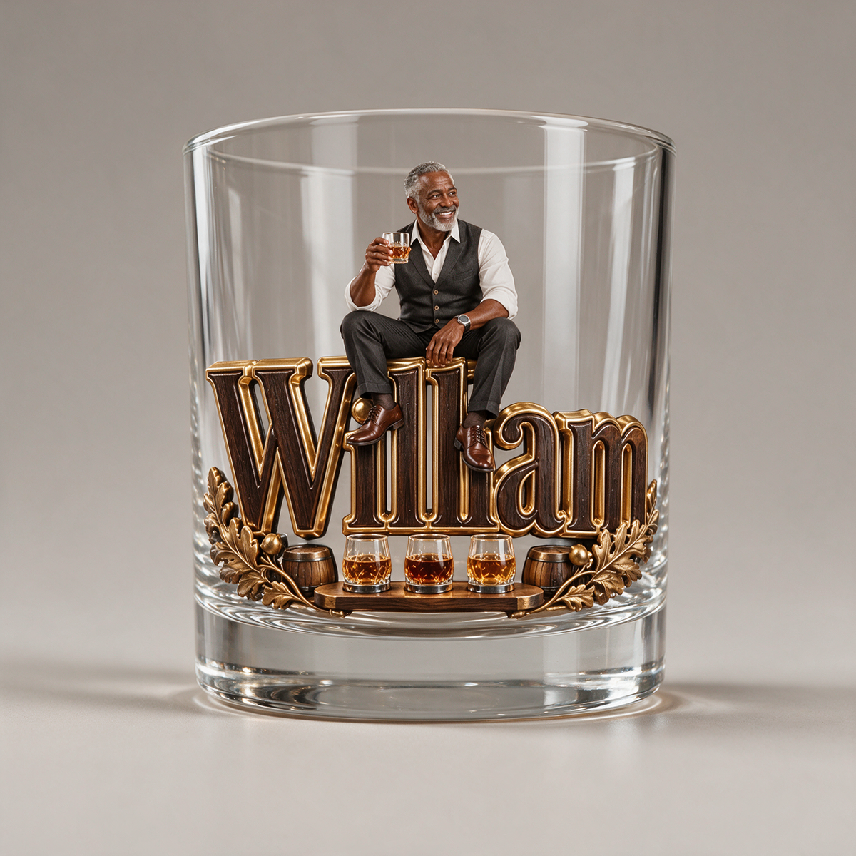 Personalized Custom Photo Whiskey Tasting Glass - Gift for Older Men