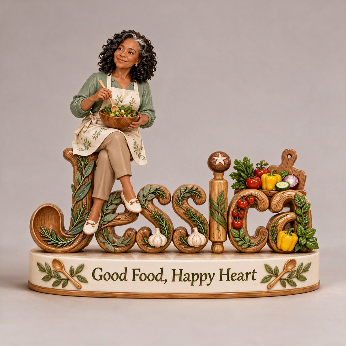 Personalized Custom Photo Cooking 3D Name Figurine - Gift for Older Women