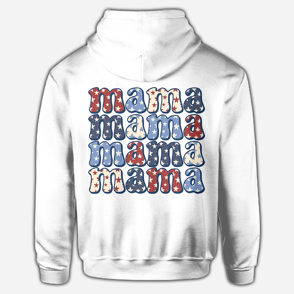 T-shirt personnalisé « All American Mama » - Cadeau pour maman, tante, grand-mère