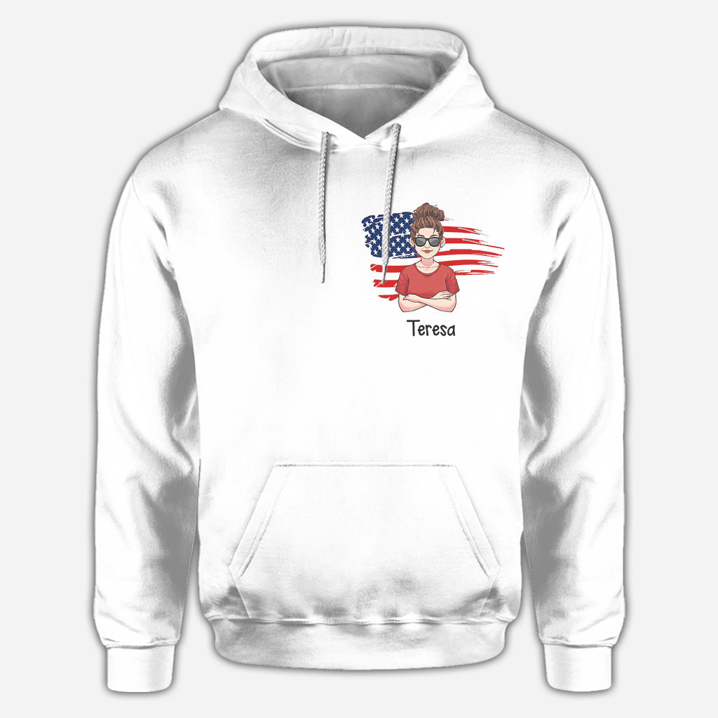 T-shirt personnalisé « All American Mama » - Cadeau pour maman, tante, grand-mère