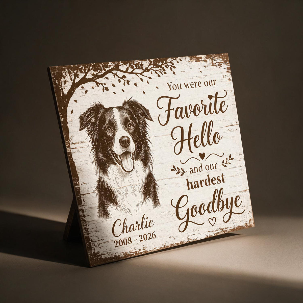 Affiche personnalisée en mémoire de votre animal - Cadeau de sympathie