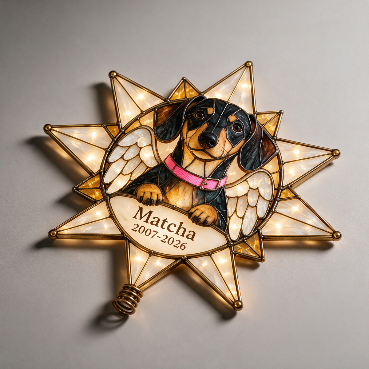 Personalized Dog Memorial Star Christmas Tree Topper