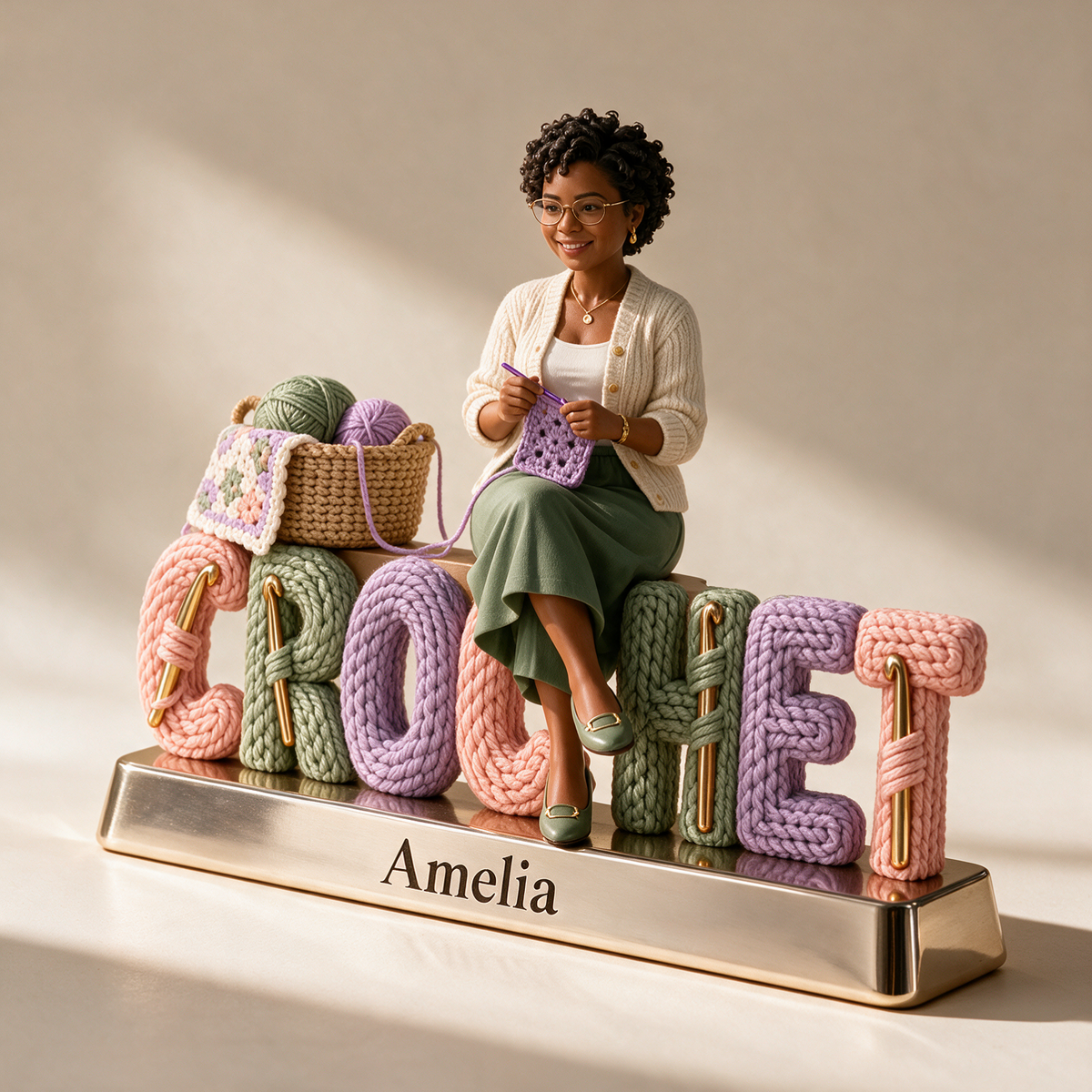 Personalized Custom Photo Crochet Custom Shaped Acrylic Plaque - Gift for Women
