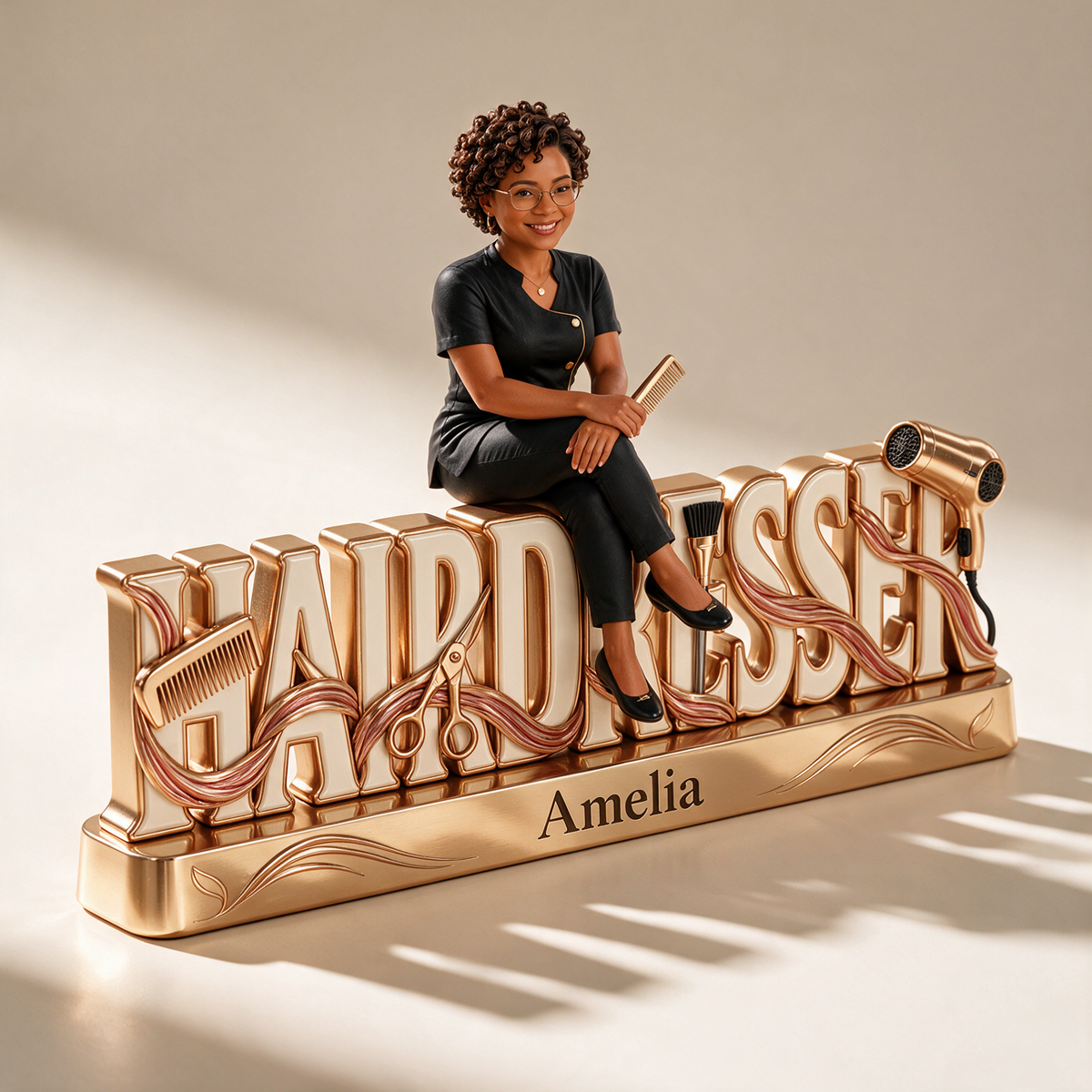 Personalized Custom Photo Hairdresser Custom Shaped Acrylic Plaque - Gift for Women