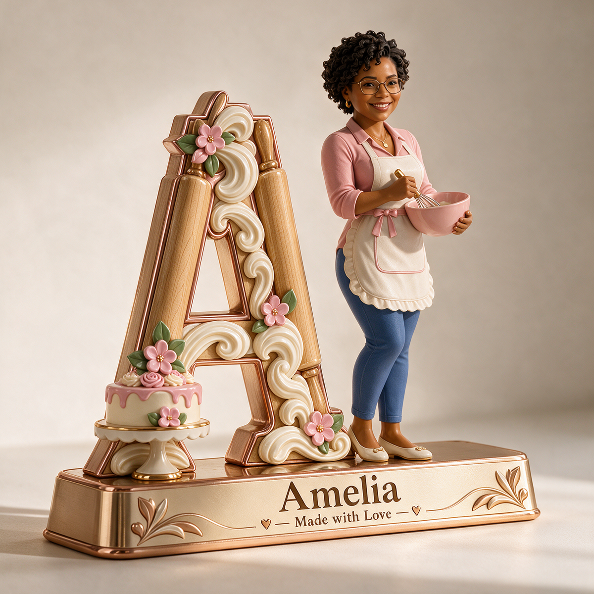 Personalized Custom Photo Baking 3D Letter Plaque - Gift for Women