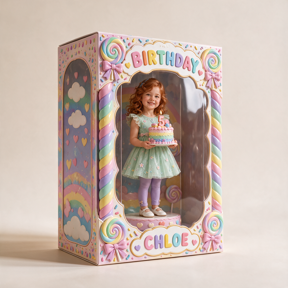 Boîte d'affichage en acrylique personnalisée avec photo - Cadeau d'anniversaire pour filles