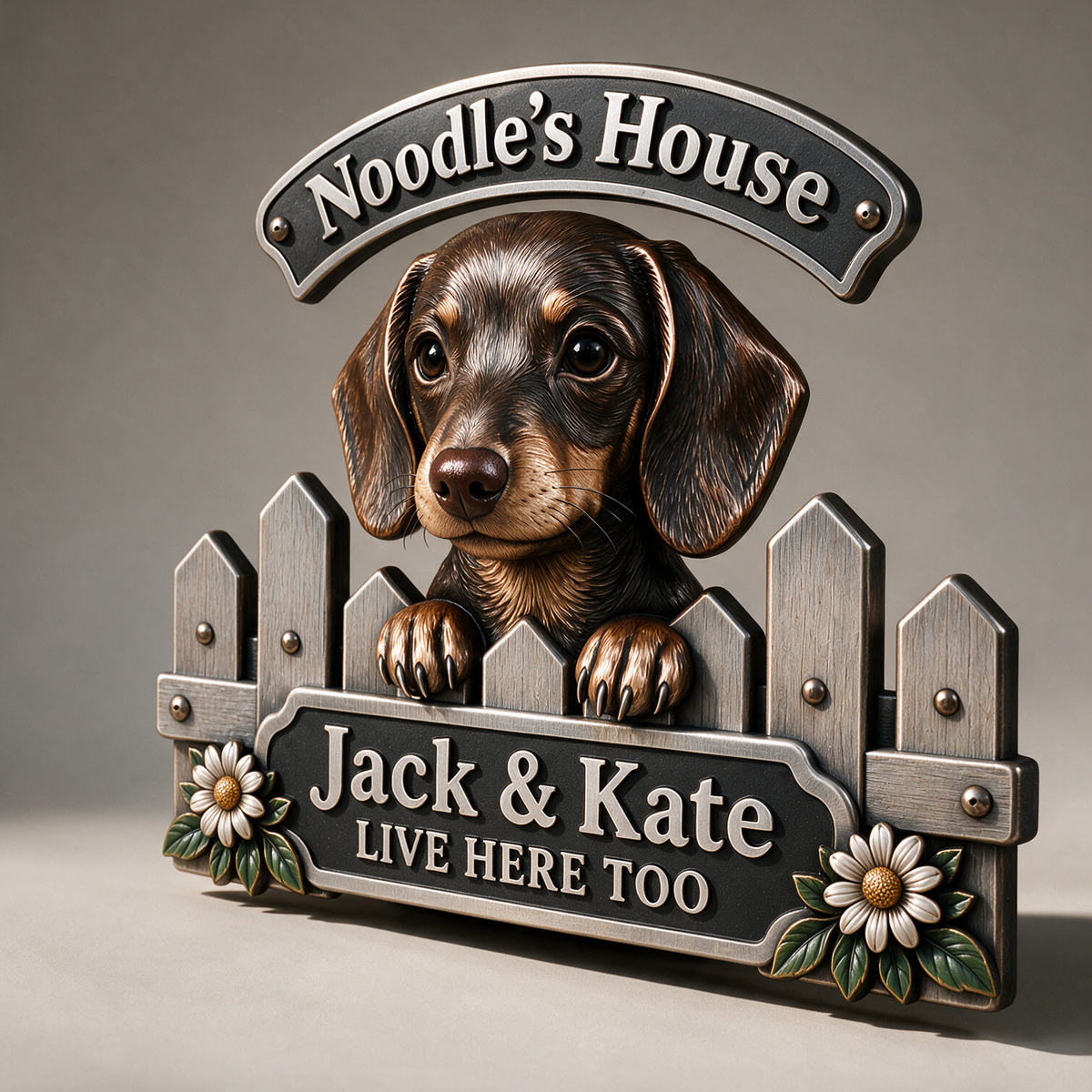 Personalized Custom Photo Dachshund 3D Cut Metal Sign - Dog Lover Gift for Home Decor