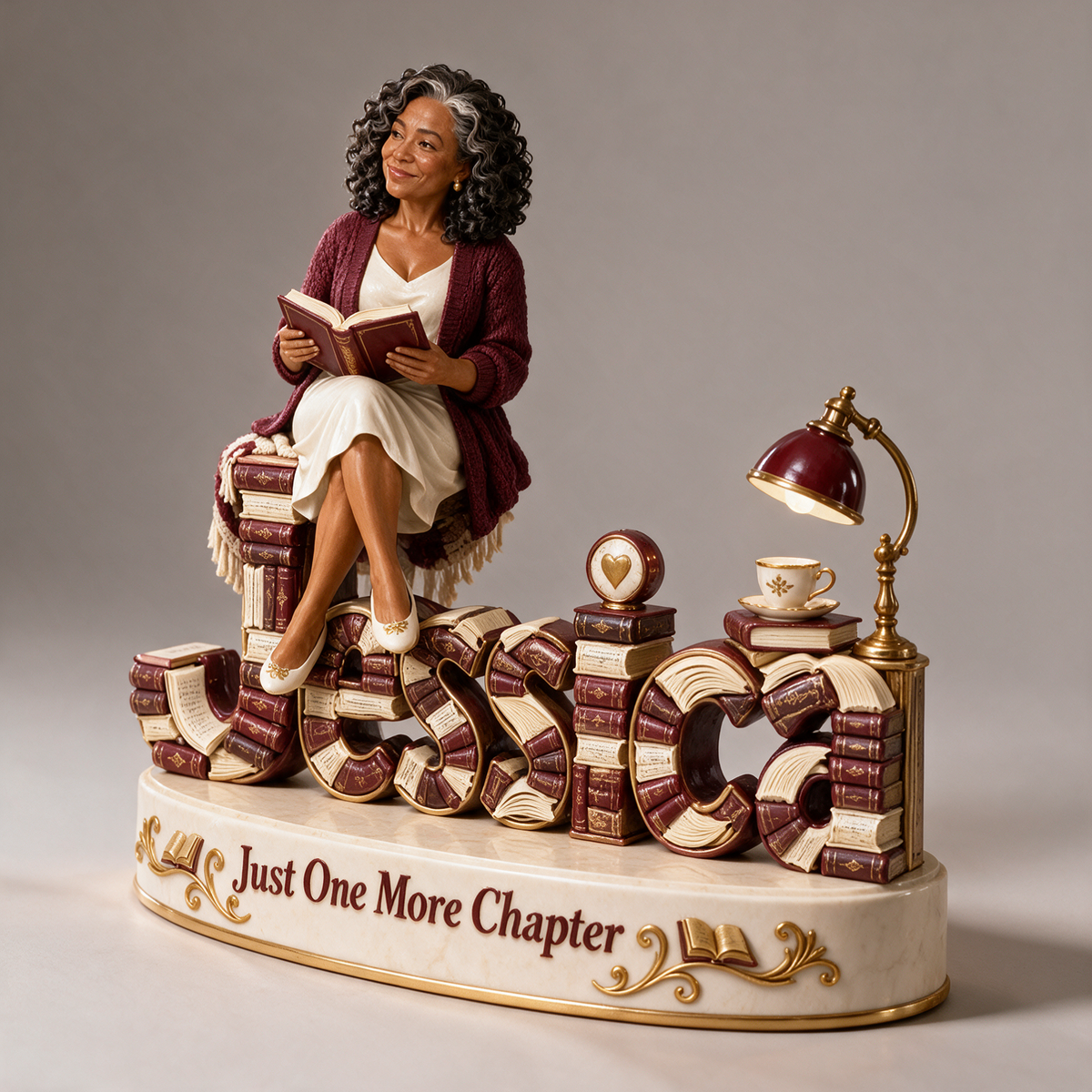 Personalized Custom Photo Book Lover 3D Name Figurine - Gift for Older Women