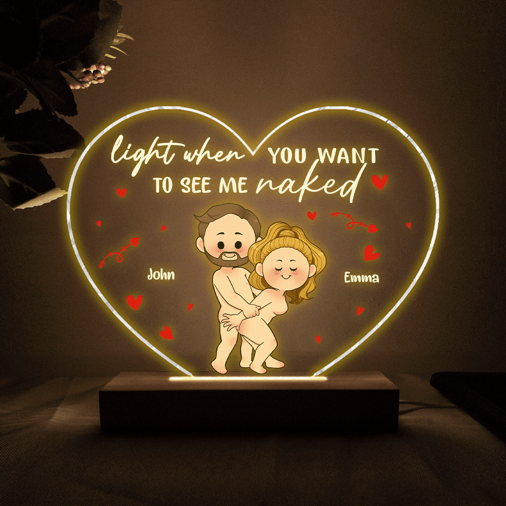 Allumez ceci - Plaque lumineuse personnalisée en forme de couple