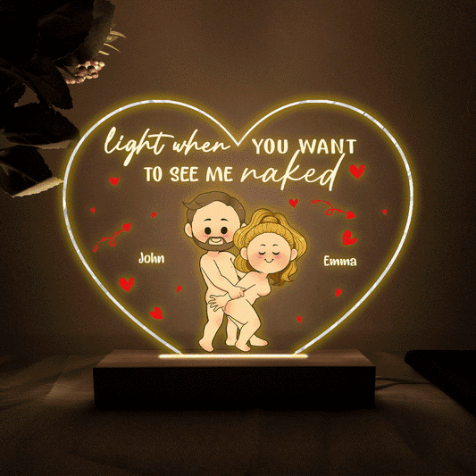 Allumez ceci - Plaque lumineuse personnalisée en forme de couple