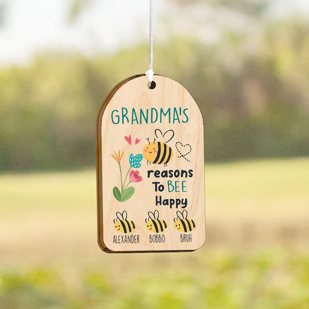 Raisons d'être heureuse pour grand-mère - Carillon éolien personnalisé pour grand-mère