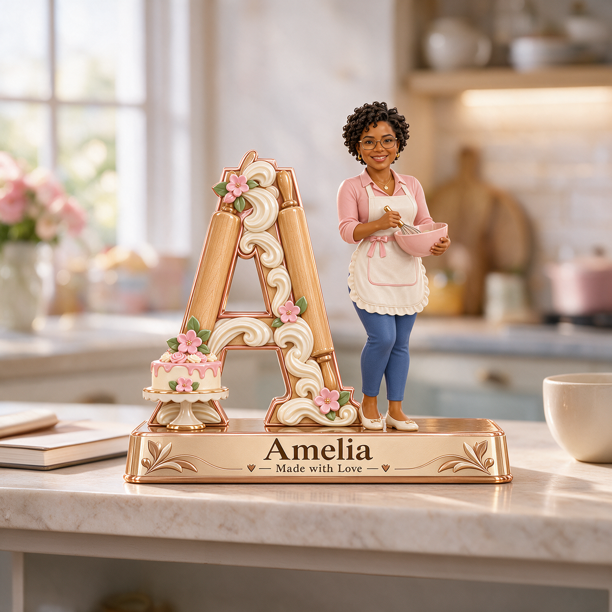 Personalized Custom Photo Baking 3D Letter Plaque - Gift for Women